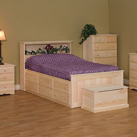 Amish Pine Storage Bed